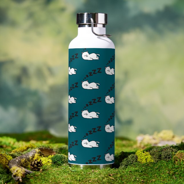 Botella De Agua Sleepy cat (Al aire libre (girado))