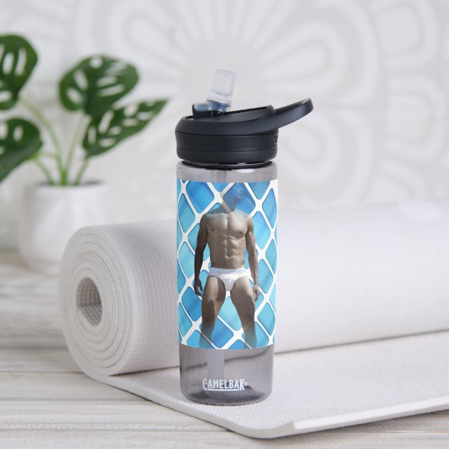 Botella De Agua SlipperyJoe hombre muscular seis empates abs macho (Yoga)