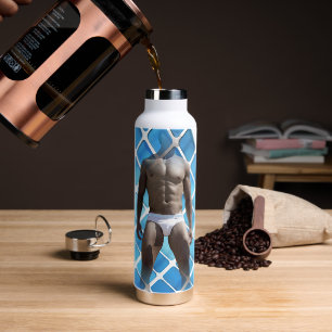 Botella De Agua SlipperyJoe hombre muscular seis empates abs macho
