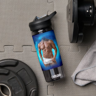 Botella De Agua SlipperyJoe hombre musculoso barbudo sin camiseta 