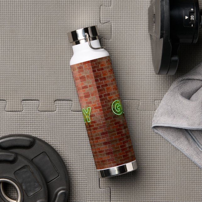 Botella De Agua SlipperyJoe signo de neón gay brillante vivo (Gimnasio)