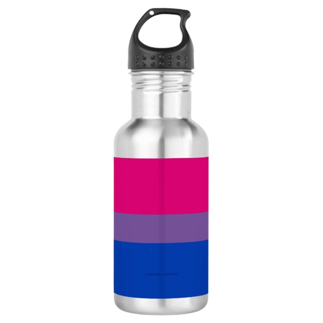 Botella De Agua SlipperyJoe's Bisexual Pride Flag lavender-pink bl (Anverso)