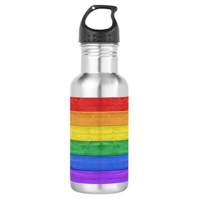 Botella De Agua SlipperyJoe's clásico arcoíris táctil hecho a mano (Anverso)