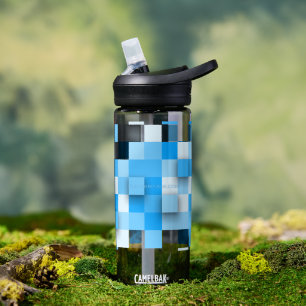 Botella De Agua SlipperyJoe's cuadrados arte mosaico moderno tres-