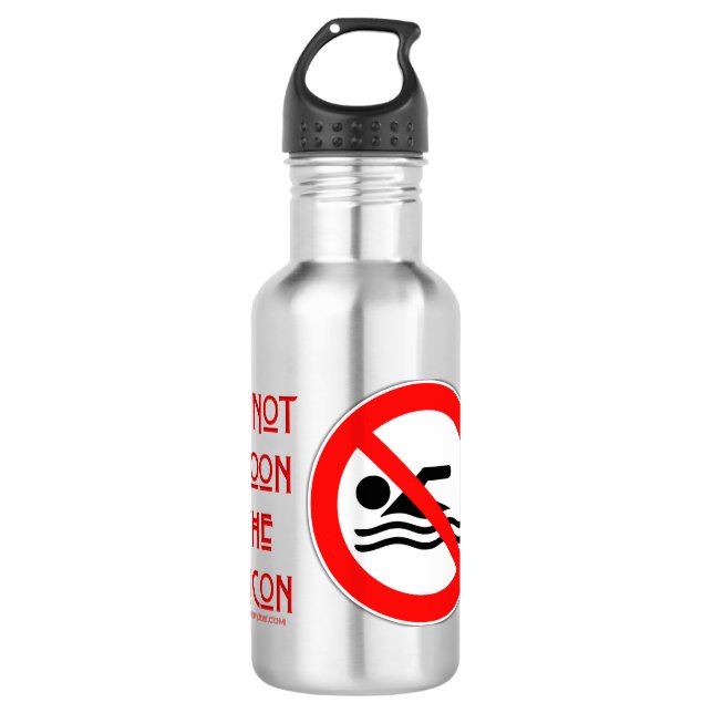 Botella De Agua SlipperyJoe's Do Not Spoon Bacon red Advertencia m (Anverso)