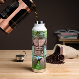 Botella De Agua SlipperyJoe's hombre adulto muy musculoso sin cami