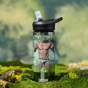 Botella De Agua SlipperyJoe's hombre adulto muy musculoso sin cami