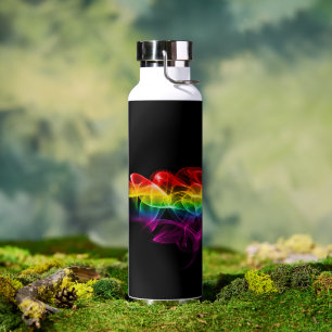 Botella De Agua SlipperyJoe's humo vapor ripple colores arcoiris c