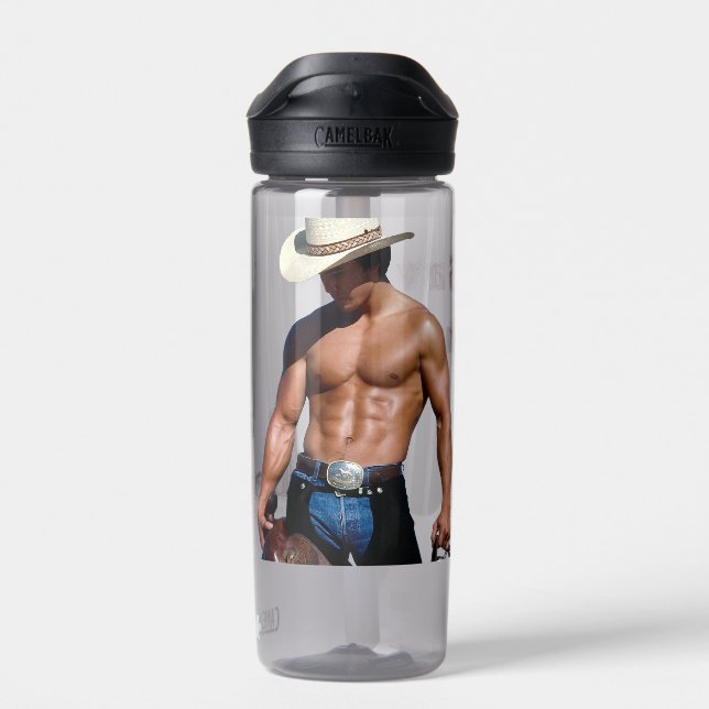 Botella De Agua SlipperyJoe's Save a horse Ride A Cowboy muscular (Atrás)