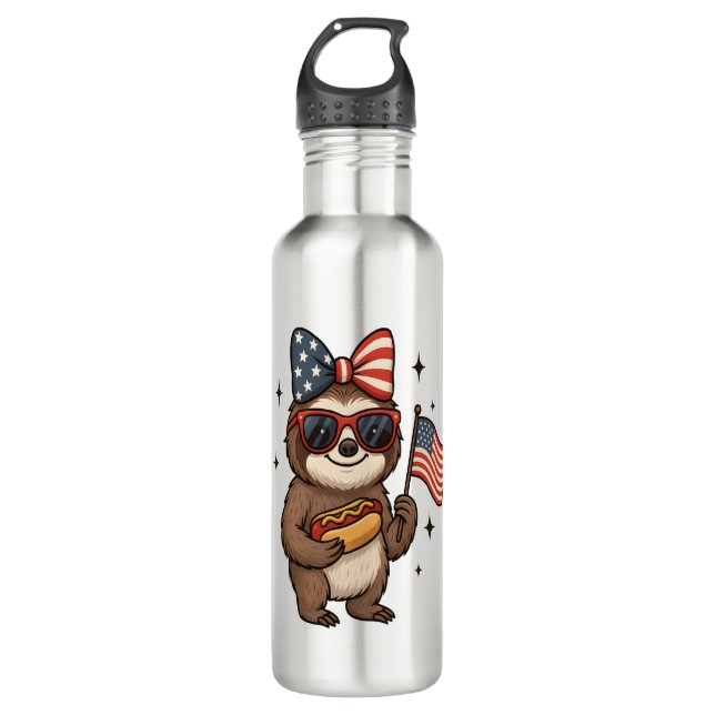 Botella De Agua Sloth 4 de julio (Anverso)