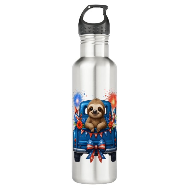 Botella De Agua Sloth 4 de julio Estados Unidos (Anverso)
