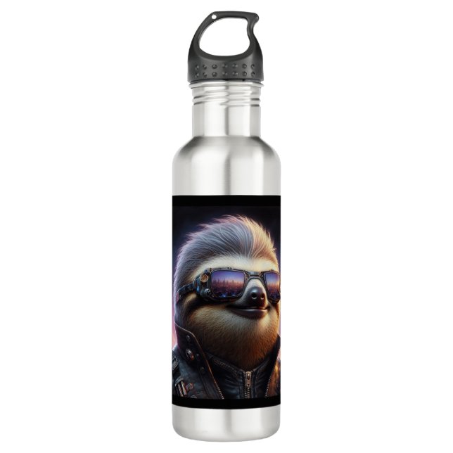 Botella De Agua Sloth Cyberpunk (Anverso)