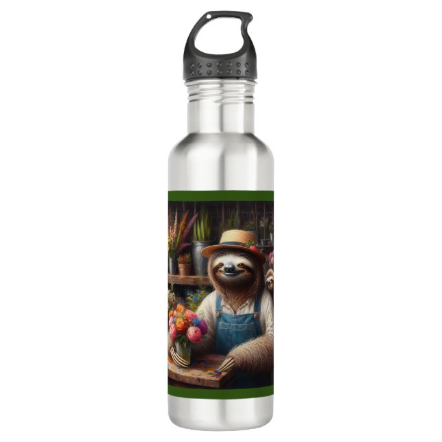 Botella De Agua Sloth Florist (Anverso)