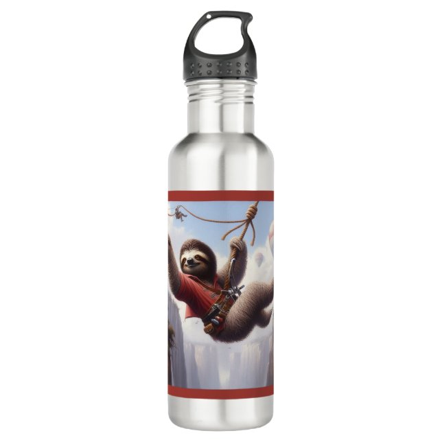 Botella De Agua Sloth Ziplining (Anverso)