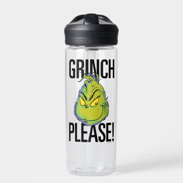 Botella De Agua Snarky Grinch | Grinch divertida, por favor, cita (Delante)