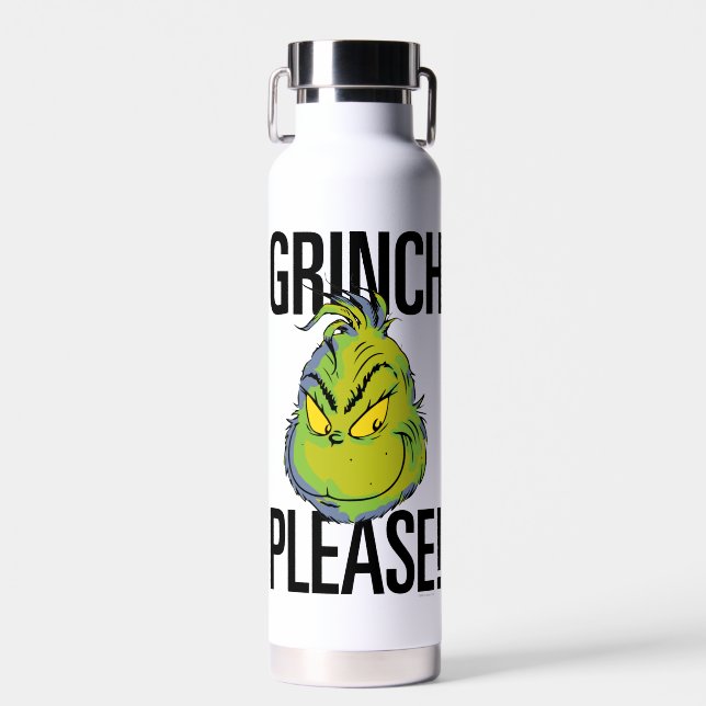 Botella De Agua Snarky Grinch | Grinch divertida, por favor, cita (Delantero)