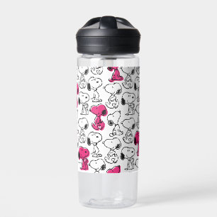 Botella De Agua Snoopy Black & Magenta Pattern