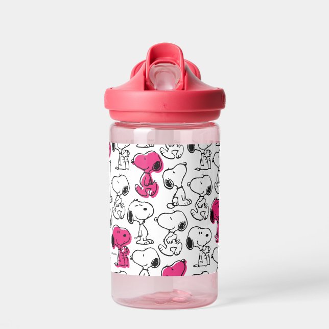 Botella De Agua Snoopy Black & Magenta Pattern (Delante)