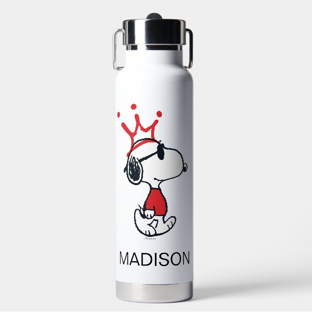 Botella De Agua Snoopy - Joe Guay Crown | Añadir su nombre (Frente)