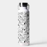 Botella De Agua Snoopy Smile Giggle Lauggle Pattern<br><div class="desc">Echa un vistazo a este diseño super lindo con varias poses divertidas de Snoopy.</div>