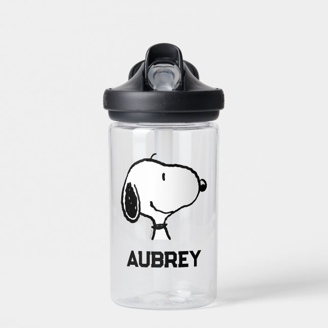 Botella De Agua Snoopy Smile Giggle Laugh | Añadir su nombre (Delante)