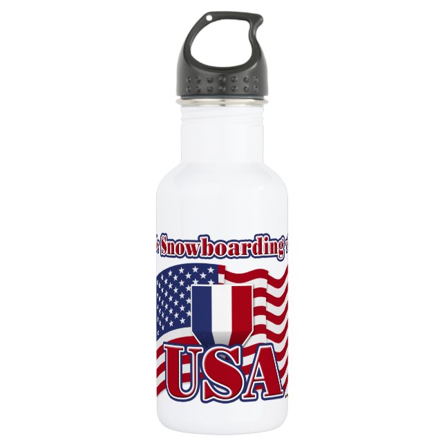 Botella De Agua Snowboard EE.UU. (Anverso)