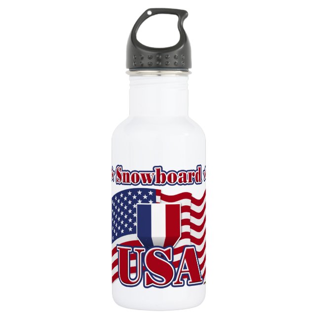 Botella De Agua Snowboard USA (Anverso)