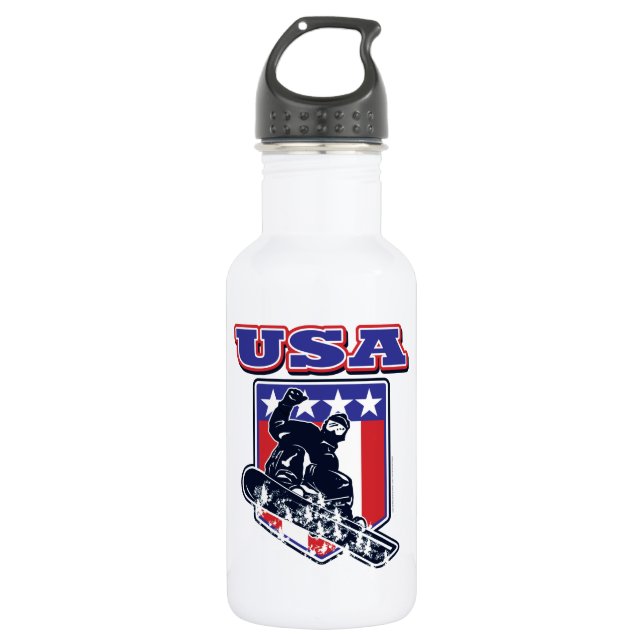 Botella De Agua Snowboarding en Estados Unidos (Anverso)