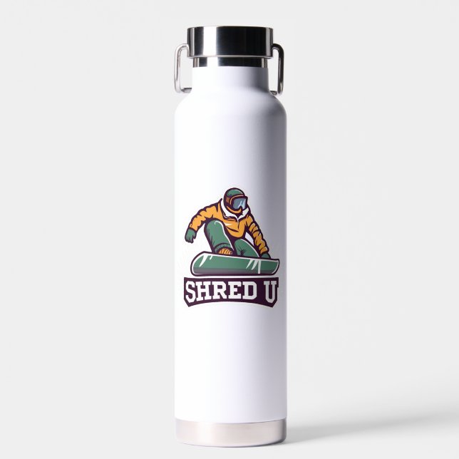 Botella De Agua Snowboarding Universidad Shred (Delantero)