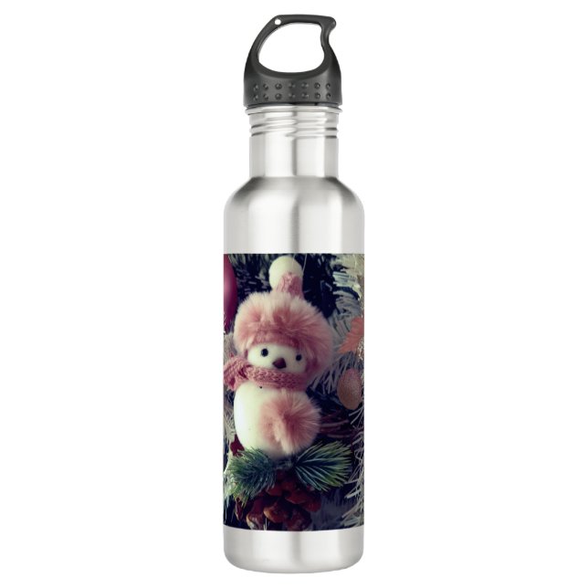 Botella De Agua Snowman Christmas Water Bottle (Anverso)