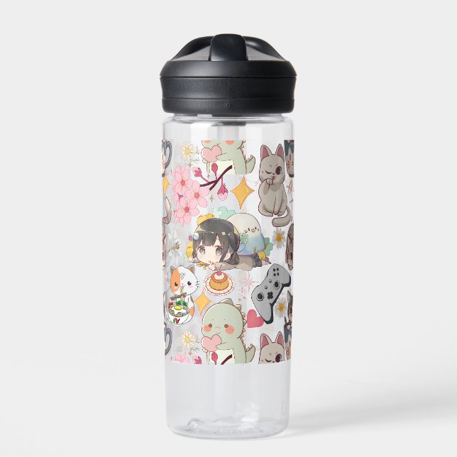 Botella De Agua Sobrecarga de anime Patrón de corte no BG (Delante)