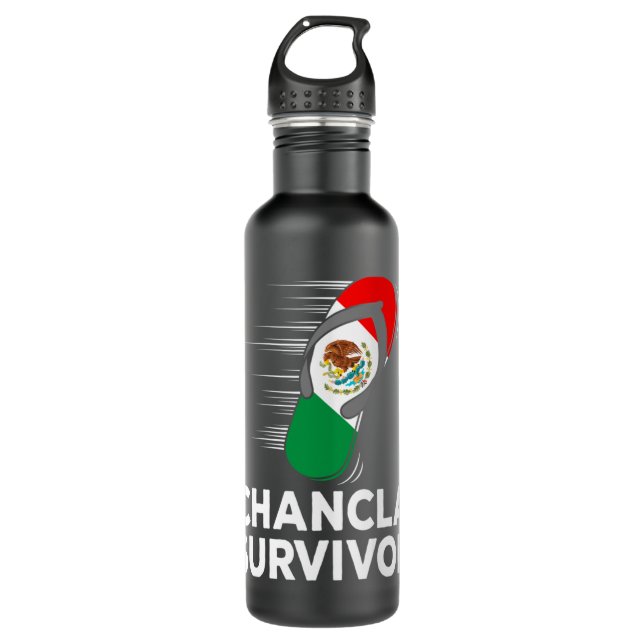 Botella De Agua Sobreviviente de Chancla México Divertido Chiste d (Anverso)