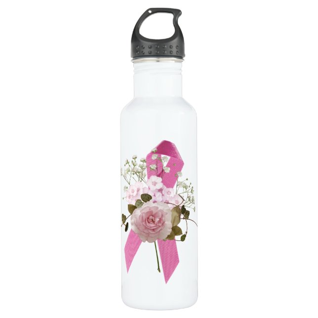 Botella De Agua Sobreviviente de PInk Ribbon (Anverso)