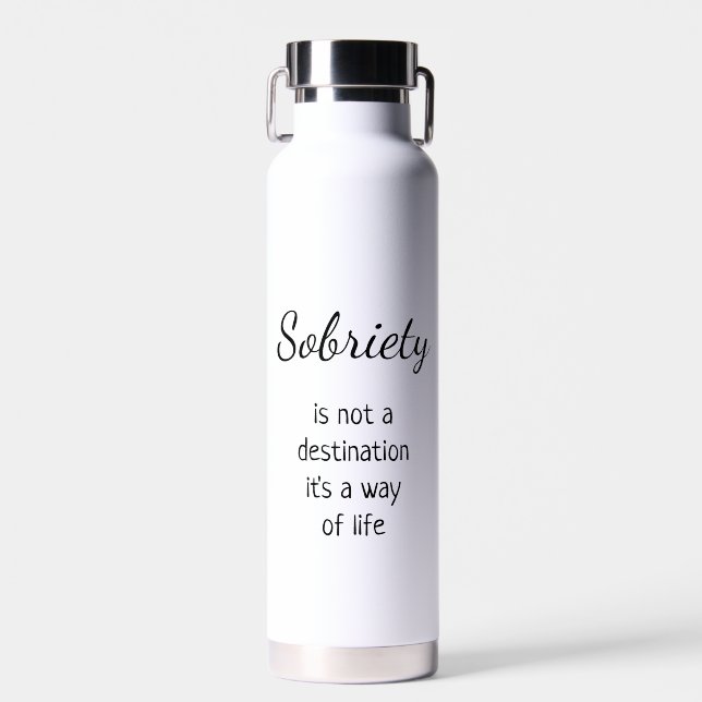Botella De Agua Sobriety Affirmation Custom Name y Sober Date (Delantero)