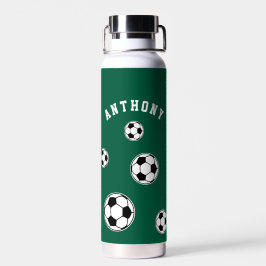 Botella De Agua Soccer Green Personalised Kids Back to School