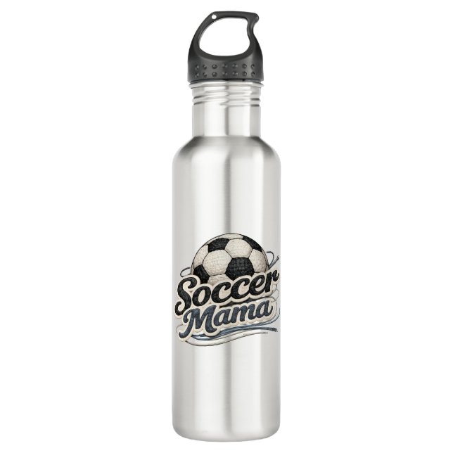 Botella De Agua Soccer Mama Water Bottle  Game Day Sports Mom Gift (Anverso)