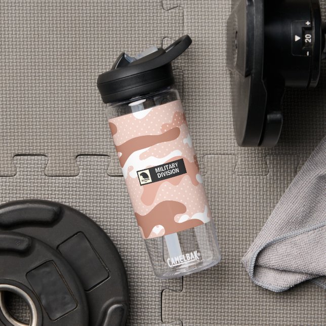 Botella De Agua Soft Peach Camouflage Pattern (Gimnasio (girado))
