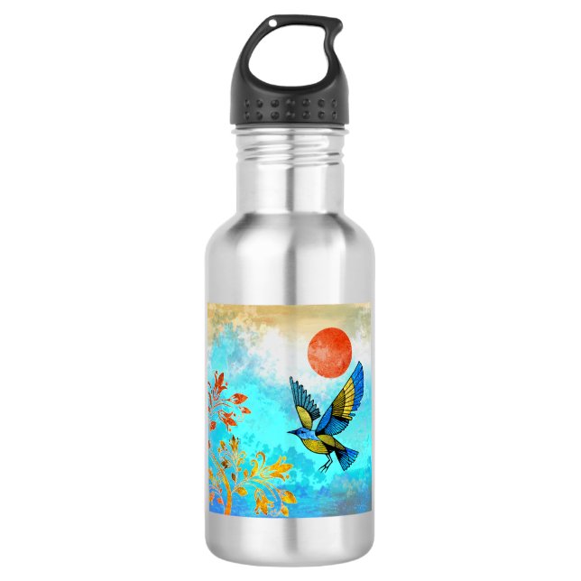 Botella De Agua Sol de árbol de aves (Anverso)
