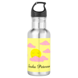 Botella De Agua Sol naciente con nubes rosas: