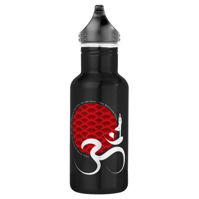 Botella De Agua Sol Rojo Yoga Espiritual Meditación India Om / Aum (Derecha)