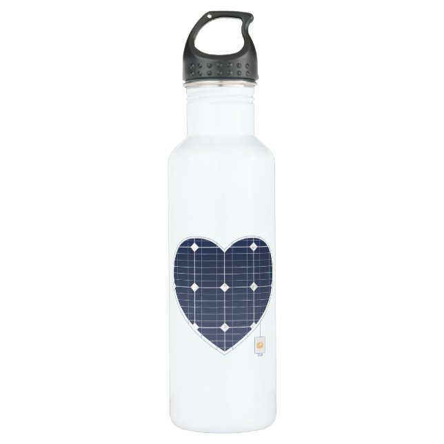 BOTELLA DE AGUA SOLAR PANEL POWER HEART SIMPLE (Anverso)