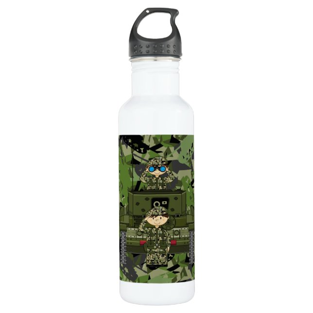 Botella De Agua Soldados y el tanque del ejército británico (Anverso)