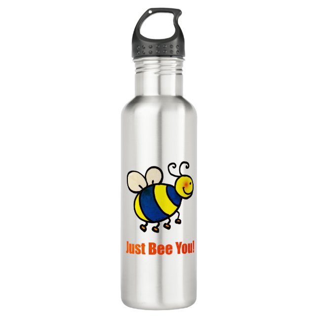 Botella De Agua Sólo Abeja Feliz Personalizado Bee (Anverso)