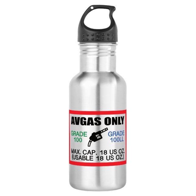 Botella De Agua sólo AVGAS / 100LL (Anverso)
