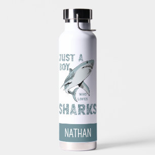 Botella De Agua Solo un chico que ama a Shark Shark Lover