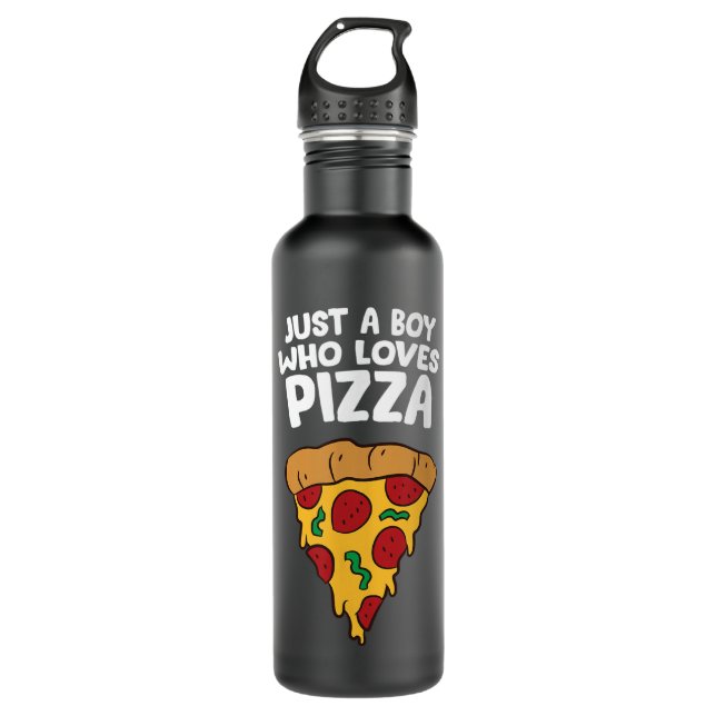Botella De Agua Solo un chico que ama la pizza (Anverso)