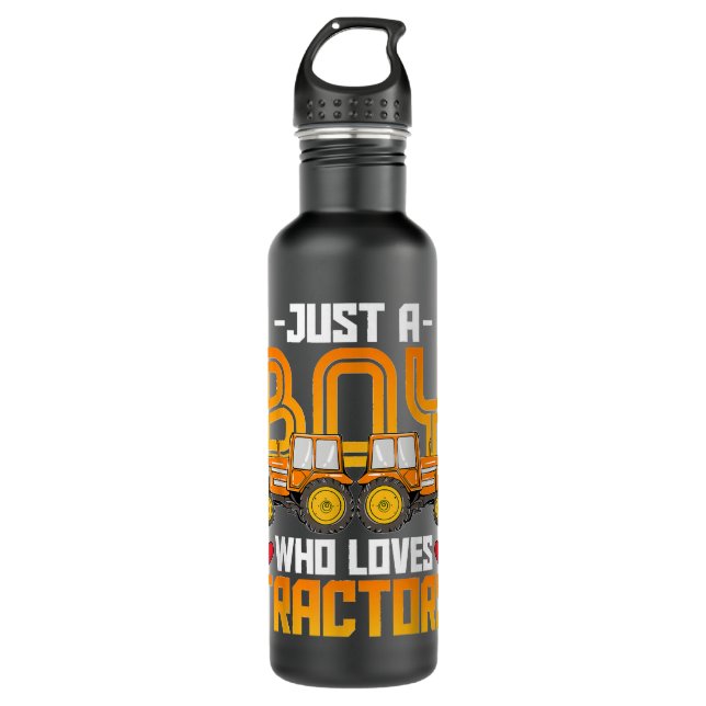 Botella De Agua Solo un niño que ama a los tractores cultivando el (Anverso)