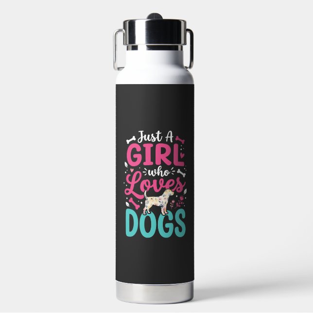 Botella De Agua Sólo una chica que ama a los perros (Frente)