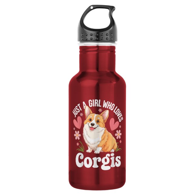 Botella De Agua Solo una chica que ama Corgis (Anverso)