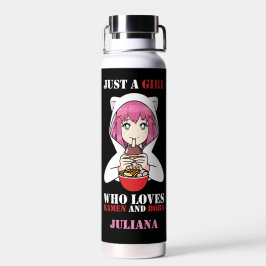 Botella De Agua Solo una chica que ama el Ramen y el Boba